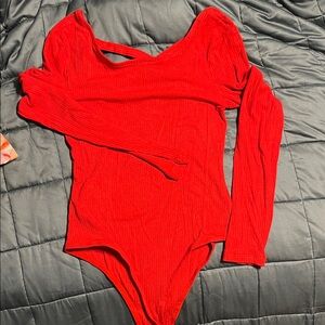 Red Long Sleeve Bodysuit